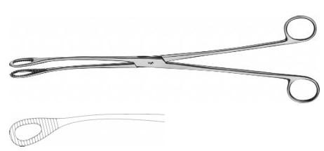 КОРНЦАНГ КЕЛЛІ ДЛЯ ТАМПОНІВ/ТКАНИН, ОВАЛЬНИЙ, БЕЗ КРЕМАЛЬЄРИ, ВИГНУТИЙ, 320 ММ